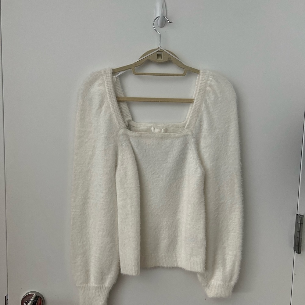 NEVER WORN- white comfy shirt great for winter